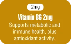 Vitamin B6 2mg - Supports metabolic and immune health, plus antioxidant activity